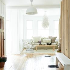 White Cottage Living Room and Foyer