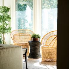 Woven Chairs and Table By Window