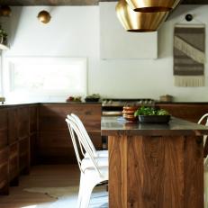 Eat-In Kitchen With Gold Pendants
