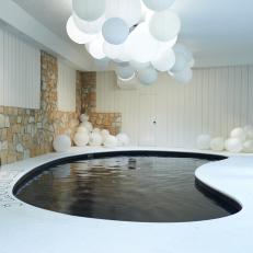 Indoor Spa Pool With Paper Lanterns