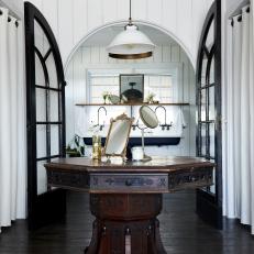 Antique Table and Arched French Doors