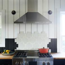 Country Kitchen With Geometric Tile Backsplash