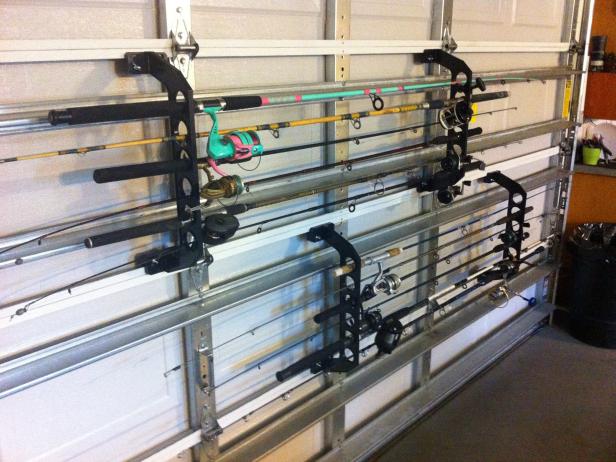 Fishing Rod Storage on a Garage Door HGTV