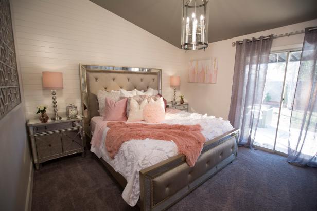 The newly renovated master bedroom of the house in Silverado Ranch, as seen on Flip or Flop Vegas