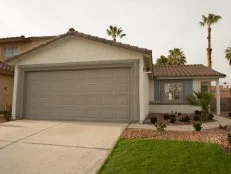 Bristol and Aubrey's newly renovated front exterior of the house, as seen on Flip or Flop Vegas