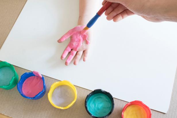 How to make non-toxic, easy, flour-based, kid-friendly finger paints.