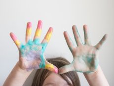 How to make non-toxic, easy, flour-based, kid-friendly finger paints.