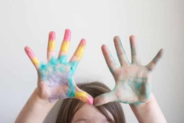 How to make non-toxic, easy, flour-based, kid-friendly finger paints.