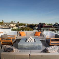Rooftop Seating Area With Fire Pit
