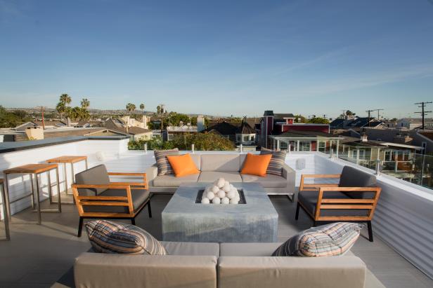 Rooftop Seating Area With Fire Pit Hgtv