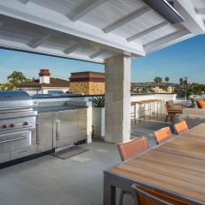 Roof Deck Dining Area With Grill