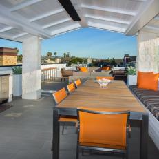 Roof Deck Dining Room With Bench