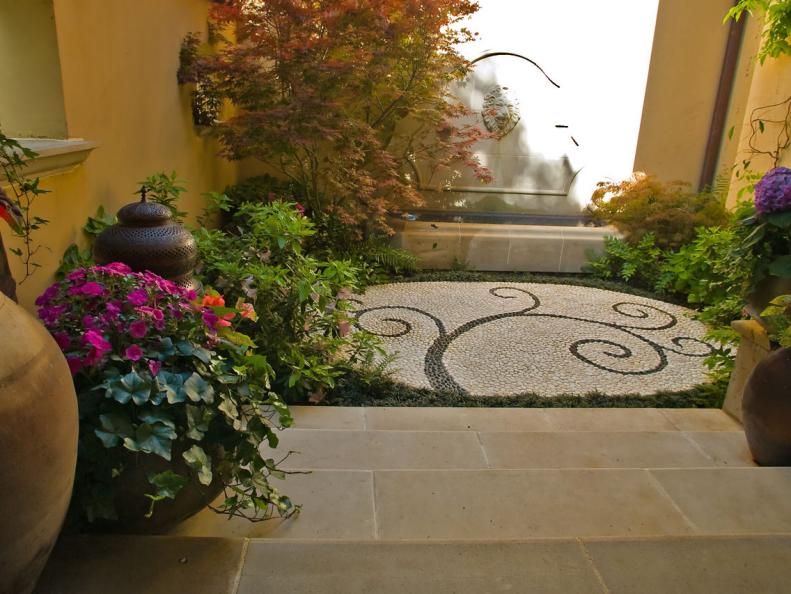 Mediterranean-inspired courtyard