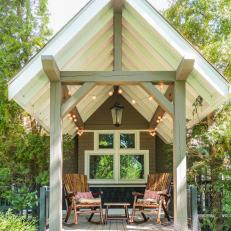 Master Suite Porch With Rocking Chairs
