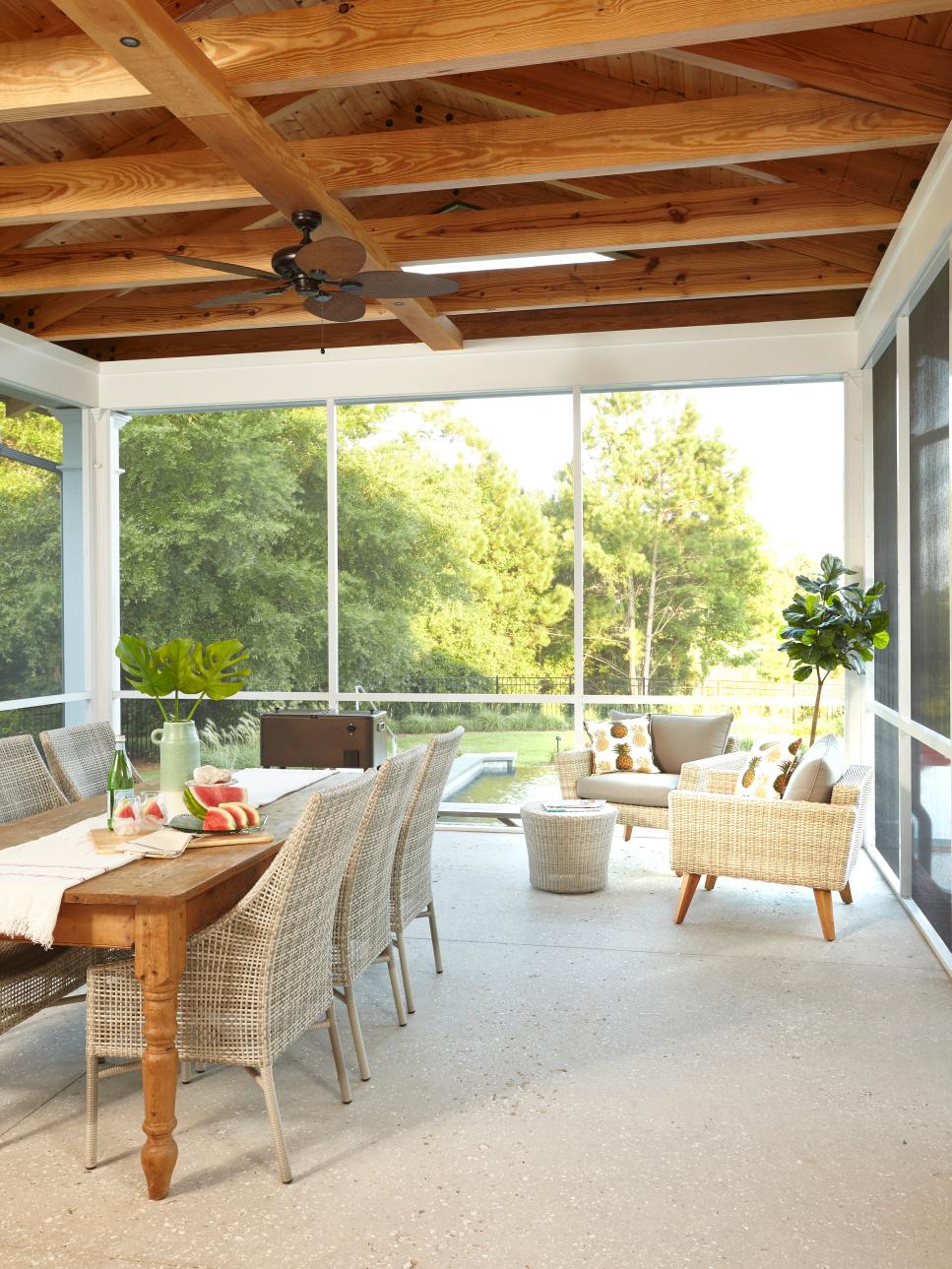 table for screened in porch