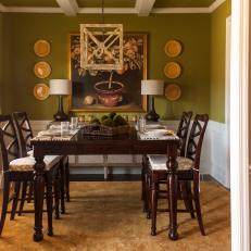 Olive Green Traditional Dining Room