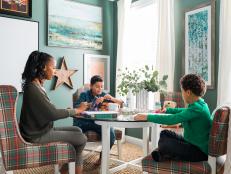 A great table is a must in any multi-purpose room. Opt for a round one if possible for more versatility. You can always pull up a few extra chairs for that impromptu study group or game night.