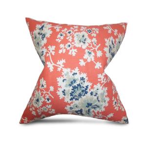 Coral Floral Throw Pillow