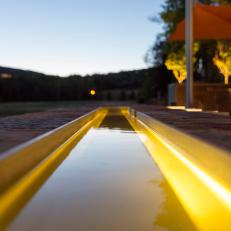 Water Feature Shines at Night