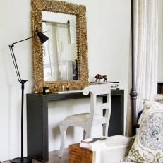 Bedroom Vanity With Gold Mirror