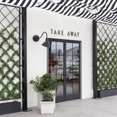 Contemporary Black and White Take-Away Entry