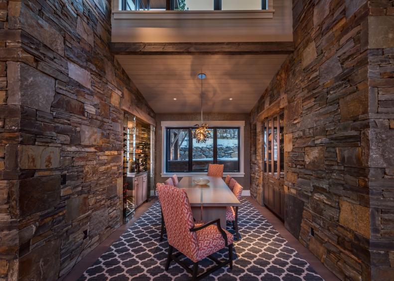 Rustic Stone Dining Room
