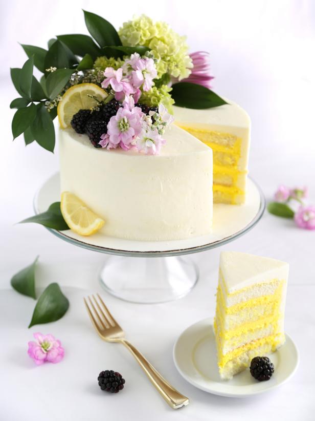 Lemon Cake with Springtime Flowers