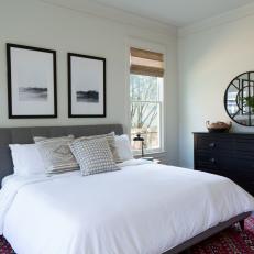 Contemporary Neutral Master Bedroom with White Bed Linen 