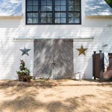 Barn-Style Back Door With Stars