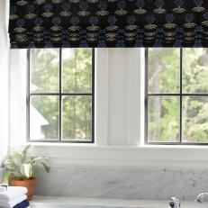 Soaking Tub With Blue Graphic Shade