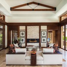 Wood Beams, Stone Accents Bring Outdoors In