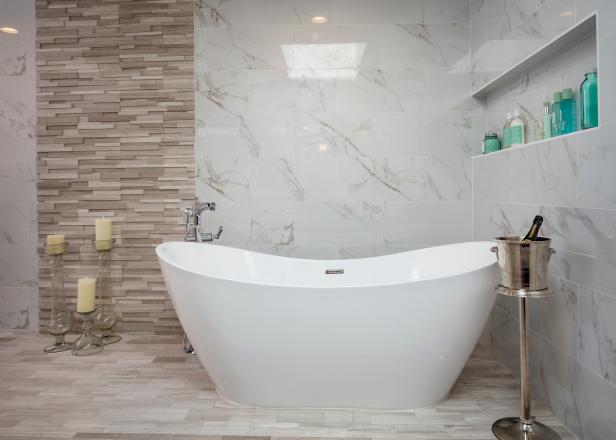 Freestanding, Contemporary Tub in Master Bathroom Wet Room | HGTV