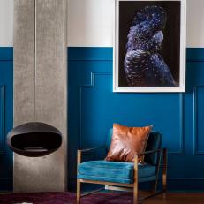 Sitting Area With Blue Wainscoting