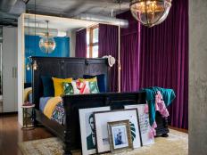Eclectic Loft Bedroom With Jewel Tones