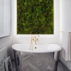 Eclectic Bathroom With Moss Vertical Garden