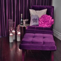 Purple Seating Area With Candles