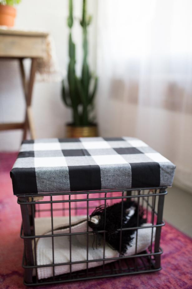 Upcycled Milk Crate Ottoman Hgtv