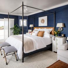 Classic Blue and White Beach Coastal Bedroom 