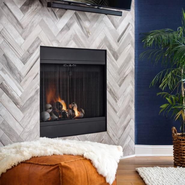 Coastal Office with Fireplace | HGTV