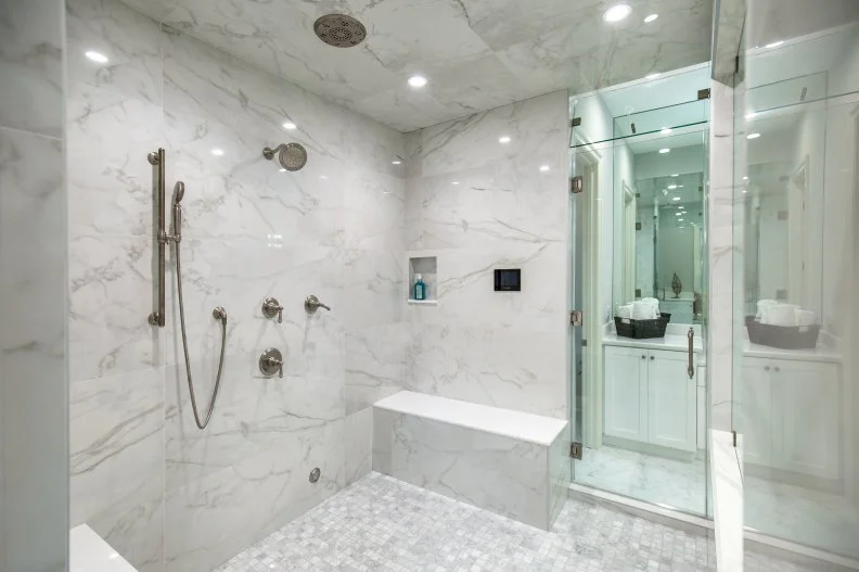 contemporary white shower