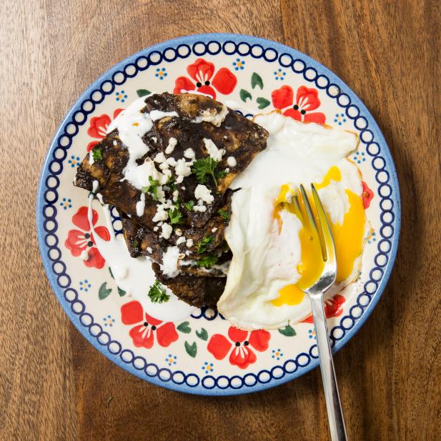 Mole Chilaquiles With Fried Egg
