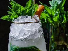 The La Rosilla incorporates mezcal, mint and an easy syrup made from mandarins and sugar.