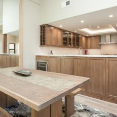 Transitional Kitchen with Natural Walnut