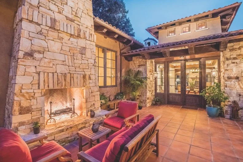 Courtyard With Fireplace