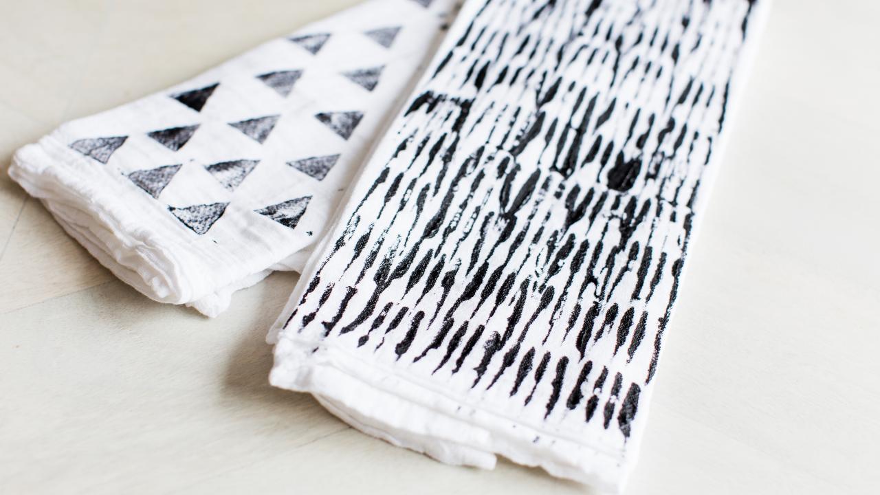 Stamped Tea Towels - Design Improvised