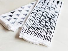 Hand-Stamped Patterned Towels