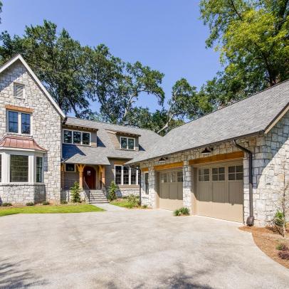 Stone Exterior and Two-Car Garage