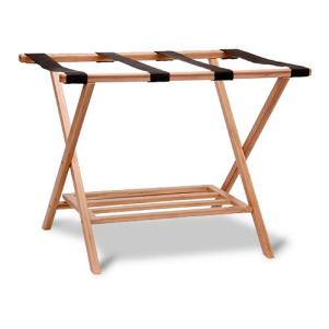 Bamboo Luggage Rack with Tray