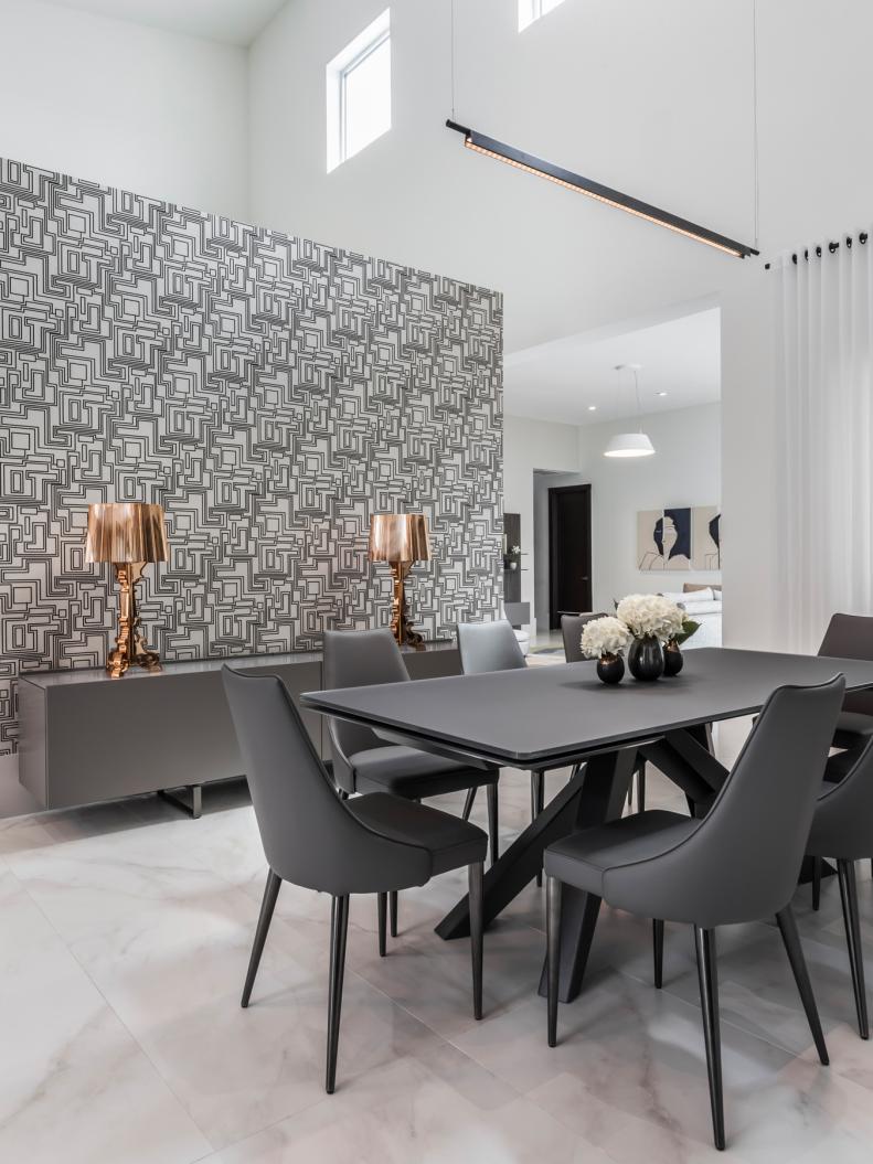 Dining Room with Texture and Glam