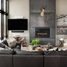 Sophisticated Loft with Concrete Fireplace
